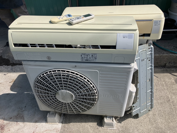 エアコン：古河市でエアコン無料回収！古いエアコン2台取り外し工事 